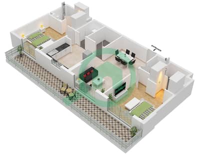 Sunbliss Residences - 2 Bedroom Apartment Type/unit B3 / UNIT 08 FLOOR 2 Floor plan