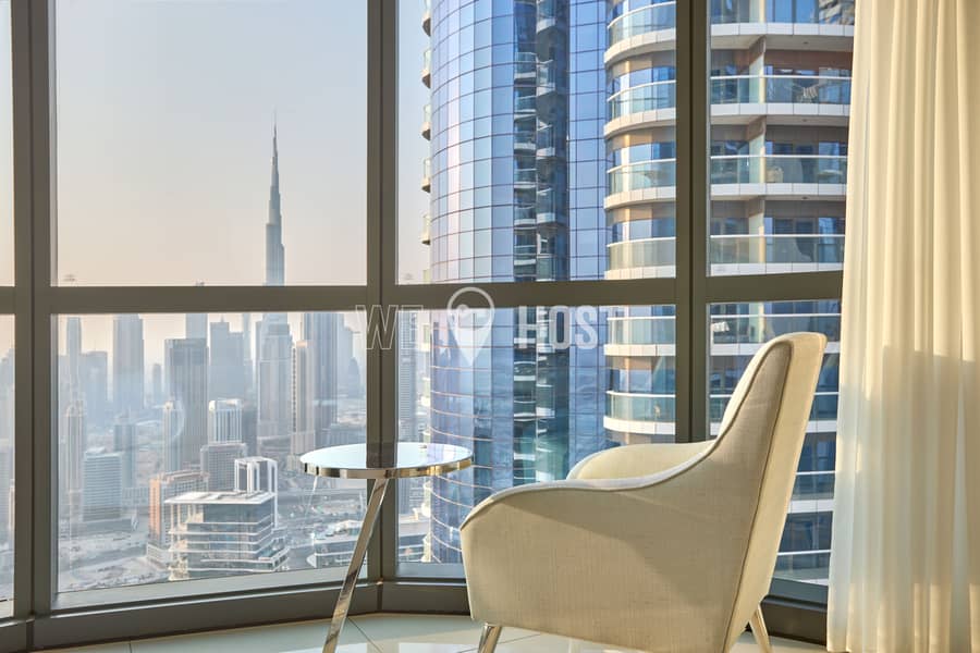 Burj Khalifa View | High-Floor | Upgraded 3Bed Apt