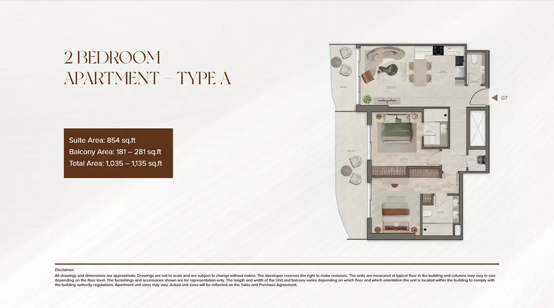 2 BR floor plan