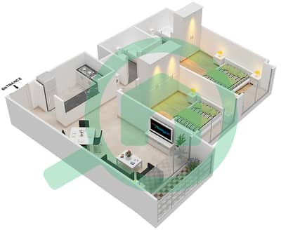 Prime Residence 1 - 2 Bedroom Apartment Unit 16 Floor plan