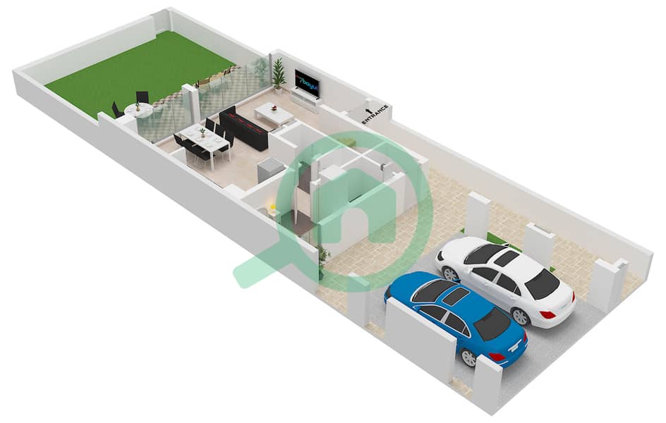 Type Sleek-C Unit 8 Plex-TH 02,04,06 10 Plex TH 04,08 Floor Ground Orania - 3 Bedroom Townhouse Type SLEEK-C/UNIT 8 PLEX-TH 02 Floor plan Type Sleek-C Unit 8 Plex-TH 02,04,06 10 Plex TH 04,08 Floor Ground interactive3D