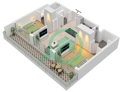 One Central - 2 Bedroom Apartment Type B Floor plan