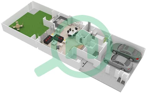 萨马联排别墅 - 3 卧室联排别墅类型／单位1A戶型图