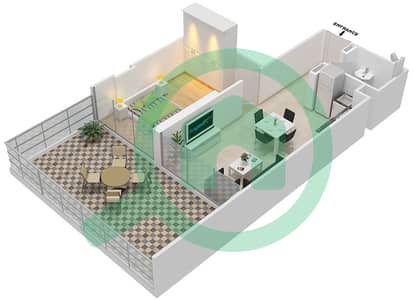 阿齐兹里维埃拉9号楼 - 1 卧室公寓类型4A戶型图