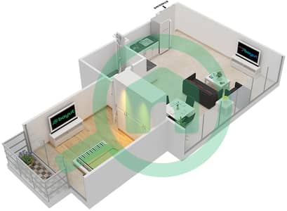 阿齐兹里维埃拉9号楼 - 1 卧室公寓类型1B戶型图