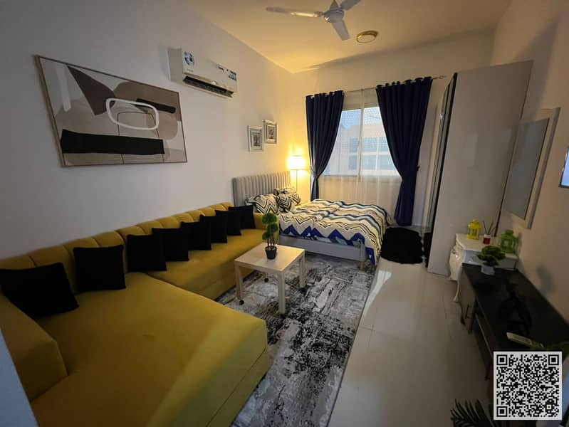 Golden opportunity! Luxurious fully furnished studio apartment for monthly rent, first occupancy, in Al Rawda 2 – Ajman