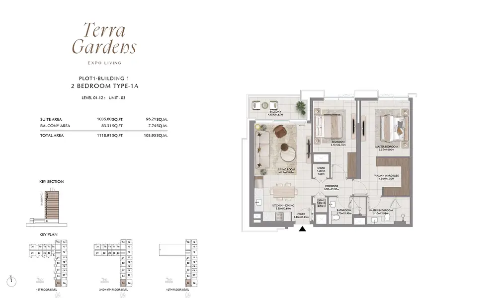 2 BR floor plan