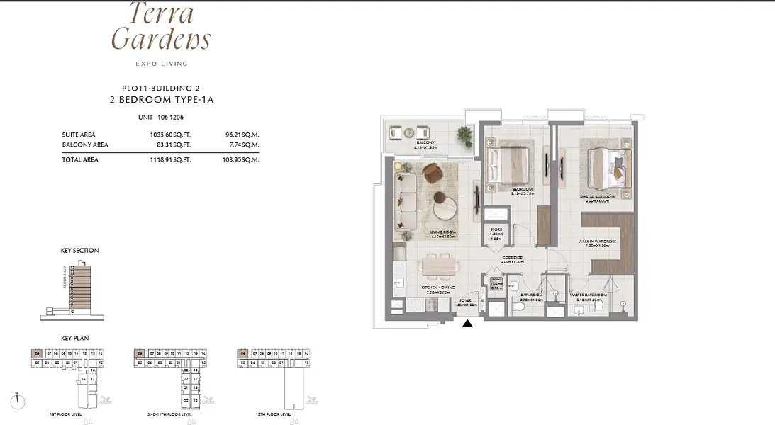 2 BR floor plan
