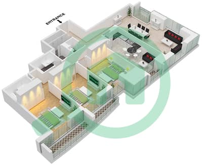 Horizon Tower - 3 Bedroom Apartment Type 4 Floor plan