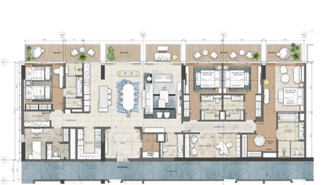 3 BR floor plan