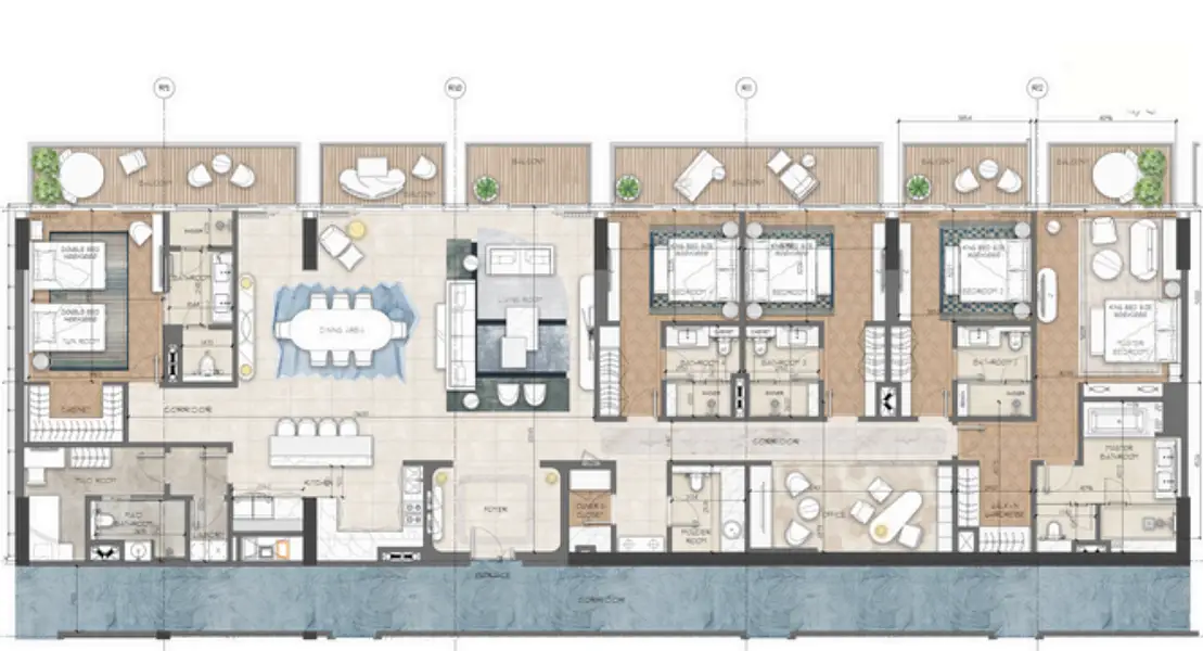 4 BR floor plan
