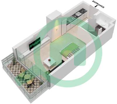 Sonate Residences - Planimetria del piano di Monolocale Appartamento Tipo A FLOOR 1-12