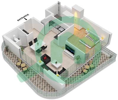 Sonate Residences - Planimetria del piano di 1 Camera Appartamento Tipo A FLOOR 1-17
