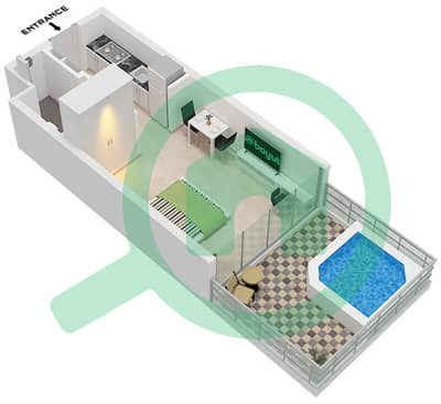المخططات الطابقية لتصميم النموذج C FLOOR GROUND شقة استوديو - ديفا المخططات الطابقية لتصميم النموذج C FLOOR GROUND شقة استوديو - ديفا