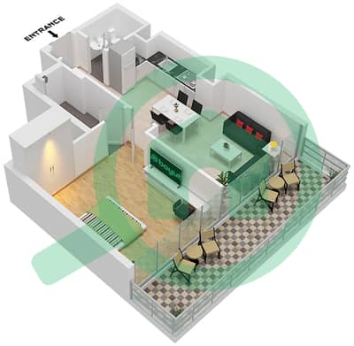 المخططات الطابقية لتصميم النموذج A FLOOR 2-12 شقة 1 غرفة نوم - ديفا المخططات الطابقية لتصميم النموذج A FLOOR 2-12 شقة 1 غرفة نوم - ديفا