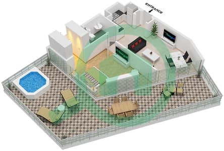 المخططات الطابقية لتصميم النموذج D FLOOR GROUND شقة 1 غرفة نوم - ديفا المخططات الطابقية لتصميم النموذج D FLOOR GROUND شقة 1 غرفة نوم - ديفا
