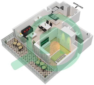 المخططات الطابقية لتصميم النموذج H FLOOR 1-12 شقة 1 غرفة نوم - ديفا المخططات الطابقية لتصميم النموذج H FLOOR 1-12 شقة 1 غرفة نوم - ديفا