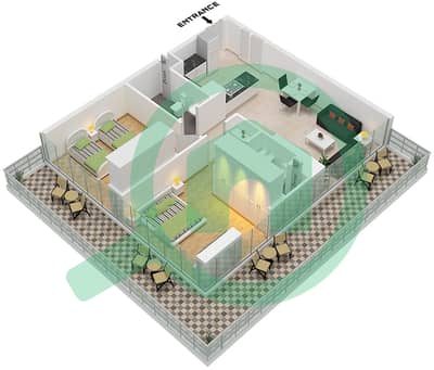 المخططات الطابقية لتصميم النموذج A FLOOR GROUND-12 شقة 2 غرفة نوم - ديفا المخططات الطابقية لتصميم النموذج A FLOOR GROUND-12 شقة 2 غرفة نوم - ديفا