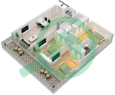 المخططات الطابقية لتصميم النموذج A FLOOR GROUND-12 شقة 3 غرف نوم - ديفا المخططات الطابقية لتصميم النموذج A FLOOR GROUND-12 شقة 3 غرف نوم - ديفا