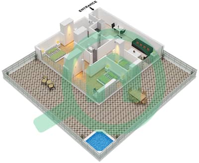 المخططات الطابقية لتصميم النموذج C FLOOR GROUND شقة 3 غرف نوم - ديفا المخططات الطابقية لتصميم النموذج C FLOOR GROUND شقة 3 غرف نوم - ديفا