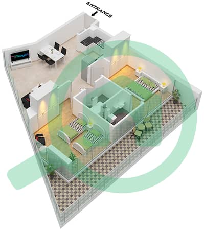 المخططات الطابقية لتصميم النموذج E FLOOR 2-13 شقة 2 غرفة نوم - ديفا المخططات الطابقية لتصميم النموذج E FLOOR 2-13 شقة 2 غرفة نوم - ديفا