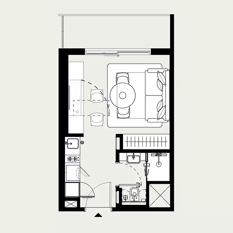 0 BR floor plan