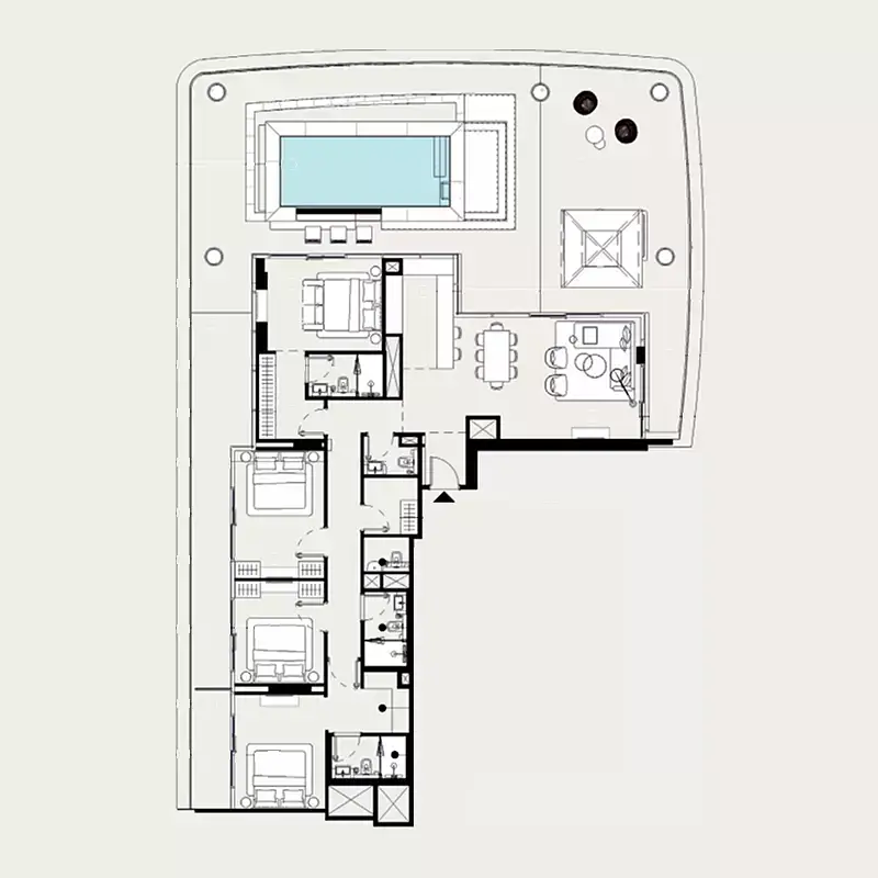 4 BR floor plan