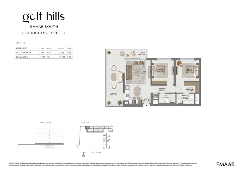 2 BR floor plan