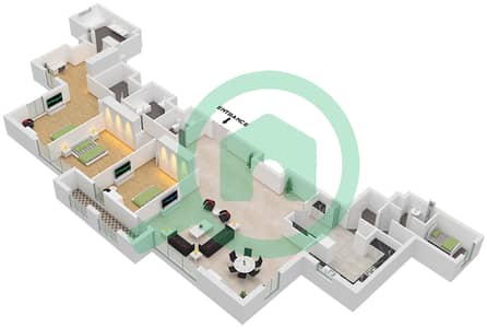 Executive Tower H - 3 Bedroom Apartment Type/unit H32/UNIT 1-2 FLOOR 36-42 Floor plan