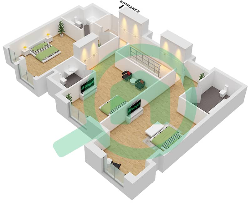 Type HGD03 Unit 4,8 Floor 2 Upper Executive Tower H - 3 Bedroom Apartment Type/unit HGD03/UNIT 4,8 FLOOR 1,2 Floor plan Type HGD03 Unit 4,8 Floor 2 Upper interactive3D