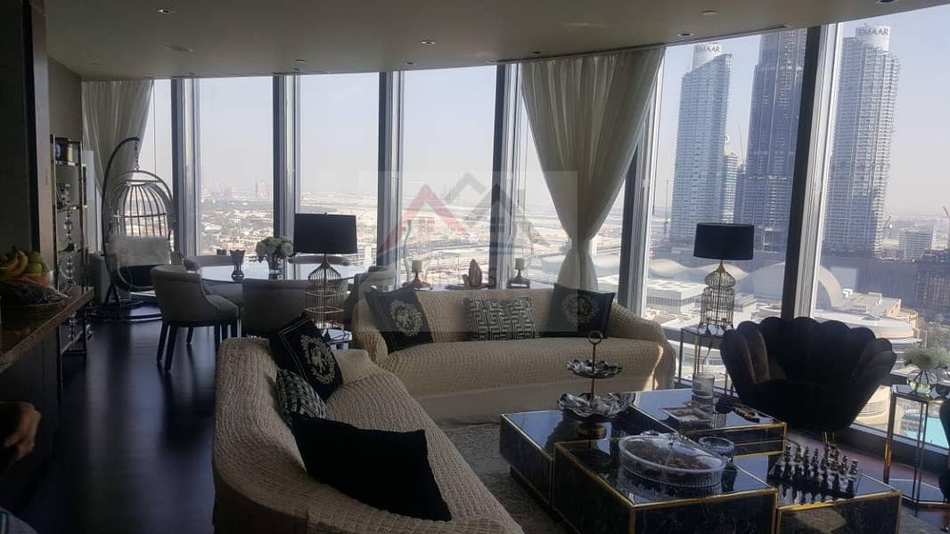 4 Furnished|95th Floor|2Bed + Maid's|Fountain Sea View