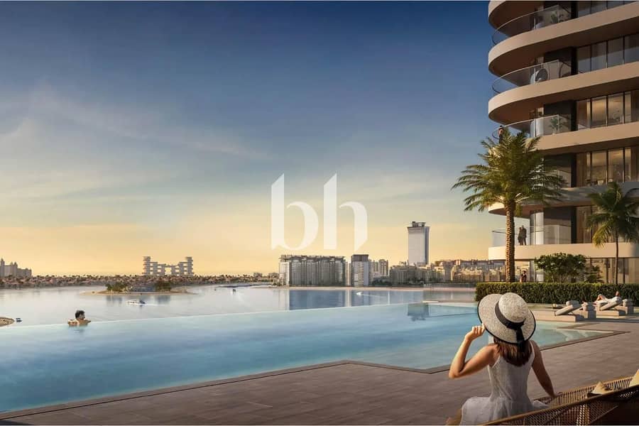 Beachfront 1BR | Panoramic Sea & Skyline Views