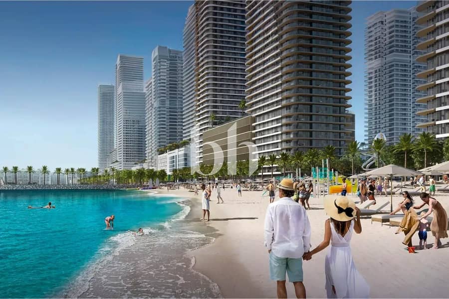 Beachfront 1BR | Panoramic Sea & Skyline Views