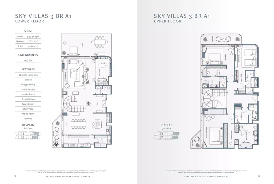 3 BR floor plan