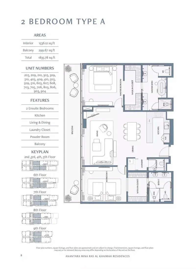 2 BR floor plan