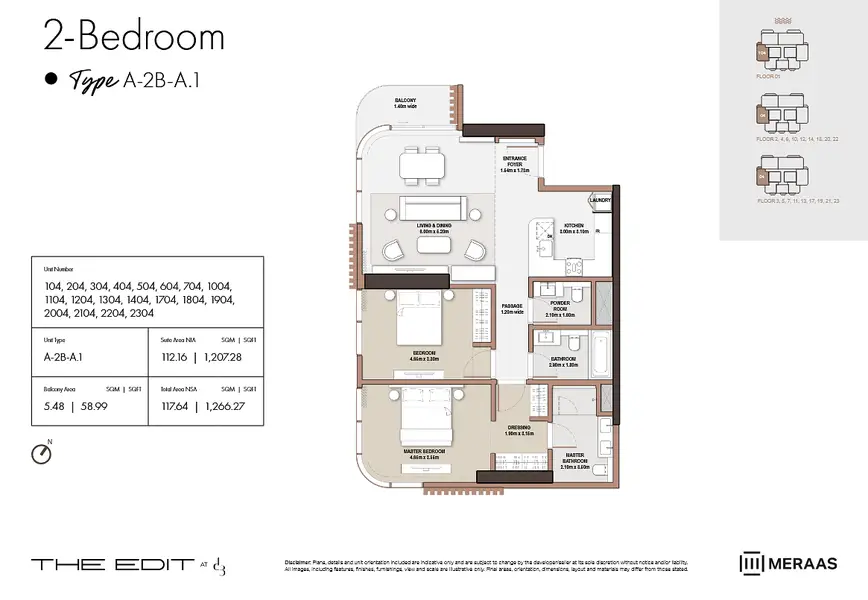 2 BR floor plan