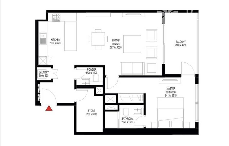 1BR+ Study | Waterfront and Hartland View | Mid Floor - Image 8