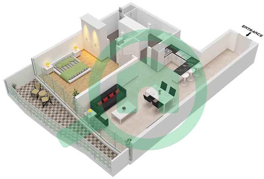 Unit 11 Floor 6 The Beach House - 1 Bedroom Apartment Unit 11 FLOOR 6 Floor plan Unit 11 Floor 6 interactive3D