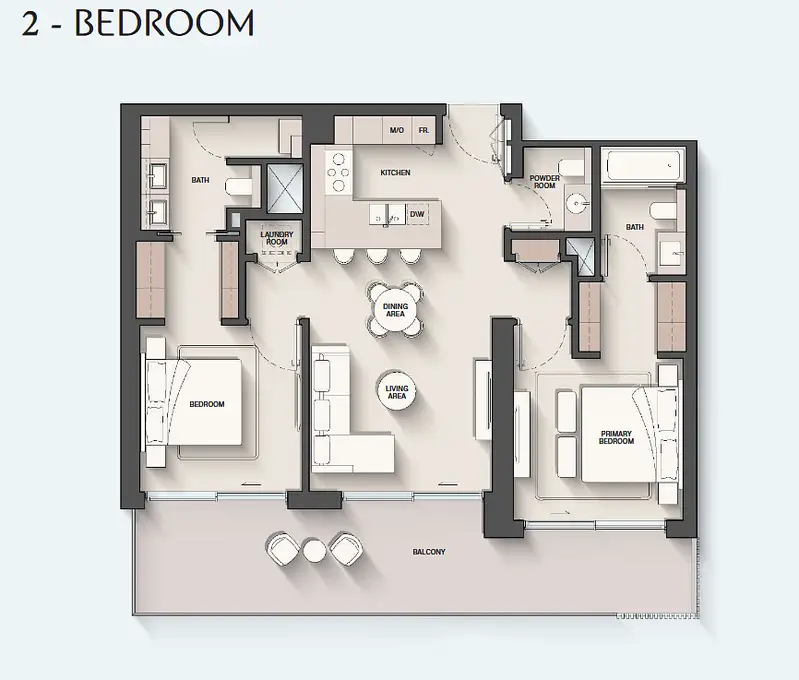 2 BR floor plan