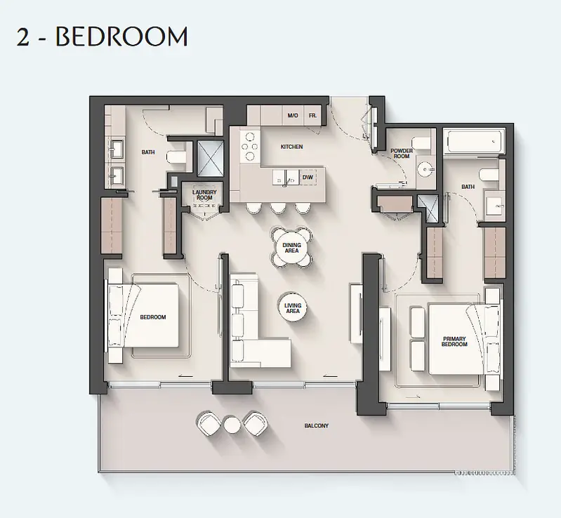 2 BR floor plan