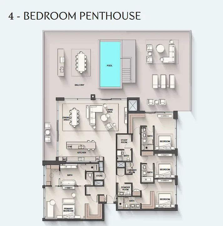 4 BR floor plan