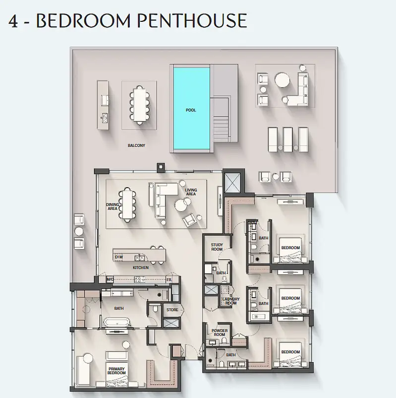 4 BR floor plan