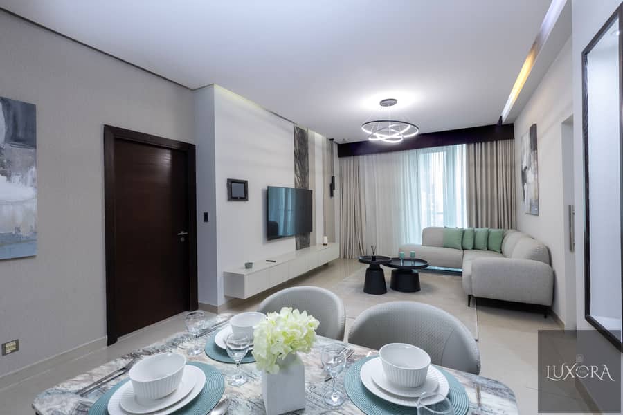 Stylish 2BR in Ubora Tower, Business Bay | Wide Balcony | Pool & Gym