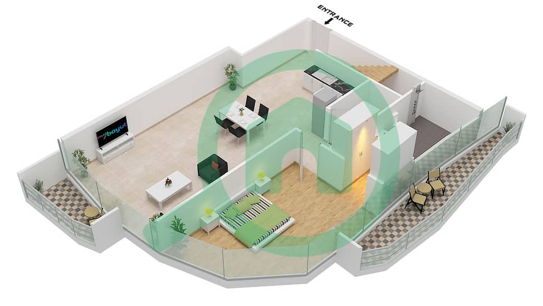The Beach House - 3 Bedroom Apartment Unit 9 FLOOR 9 Floor plan Unit 9 Floor 9 Lower interactive3D