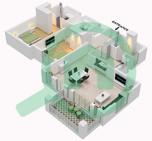 Type E Unit 4 Floor 1-8
Unit 7 Floor 1-2
Unit 10 Floor 3-6
Unit 12 Floor 1-2