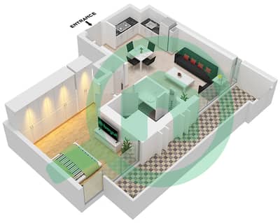 Marina Views Tower 2 - 1 Bedroom Apartment Type/unit D / UNIT 6 FLOOR 01 Floor plan