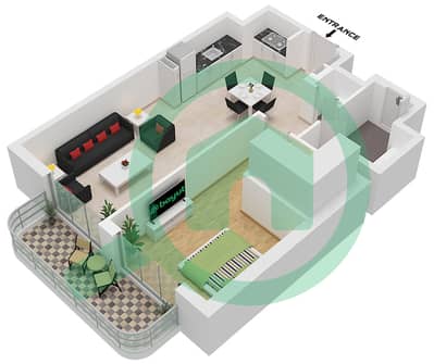 Marina Views Tower 2 - 1 Bedroom Apartment Type/unit C / UNIT 2 FLOOR 02-19 Floor plan