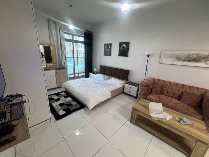 Pool View Studio || Elegant and Compact Furnishing || Near To JVC Entry and Exit Point || Pay Monthly