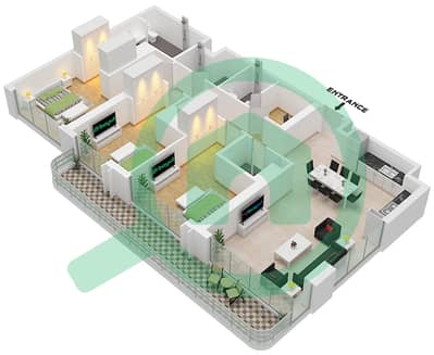 Marina Views Tower 2 - 3 Bedroom Apartment Type/unit A / UNIT 1 FLOOR PODIUM Floor plan