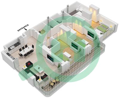 Marina Views Tower 2 - 3 Bedroom Apartment Type/unit A-M / UNIT 3 FLOOR PODIUM Floor plan